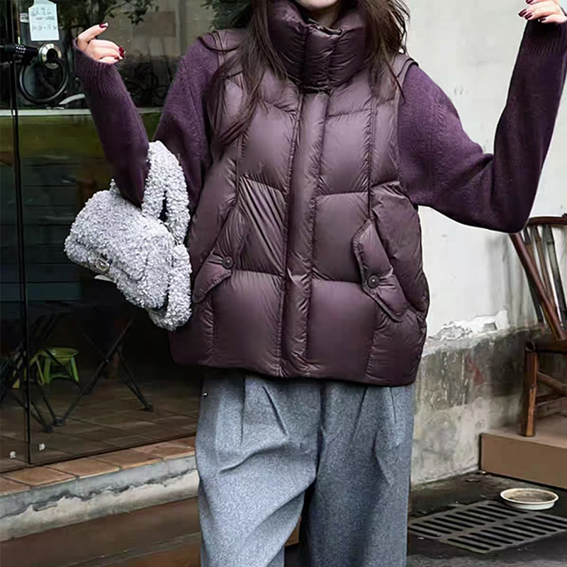 羽绒马甲设计感背心2025新款女羽绒外穿马甲轻薄修身羽绒服	冬季|undefined