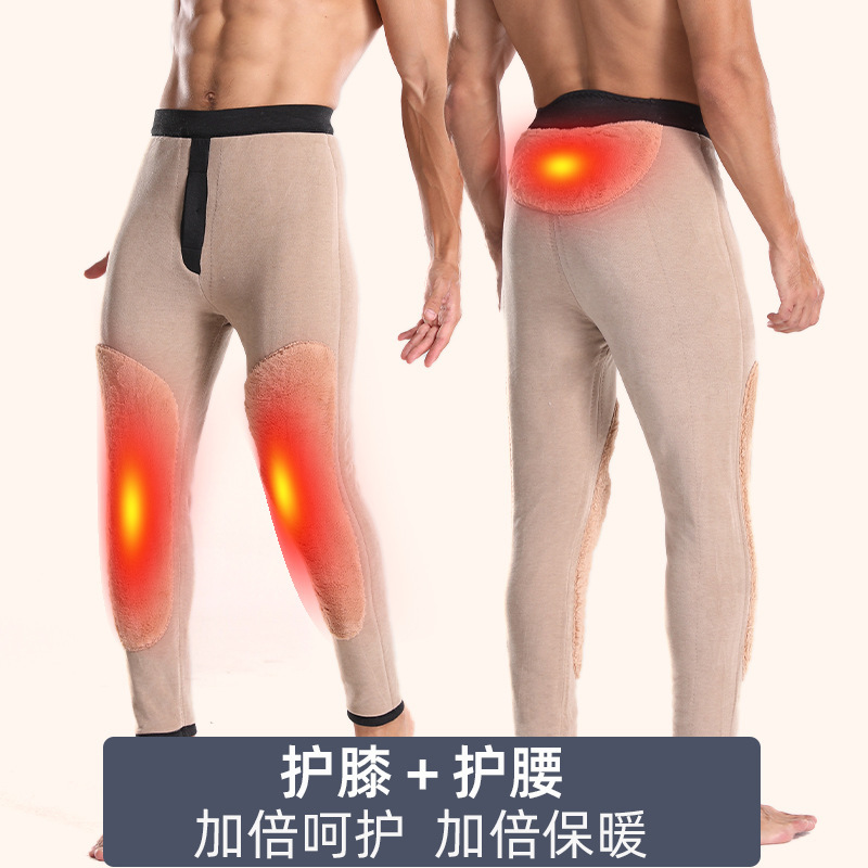 加厚保暖裤驼绒棉裤德绒发热加肥加大打底裤男冬季防寒裤内穿毛裤|undefined