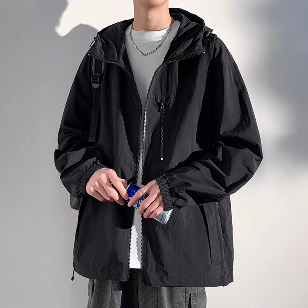 Upf50+ Ice Silk Sun Protection Clothing Jacket Men's Summer Thin Outdoor Fishing Quick-Drying Hooded Assault Jacket