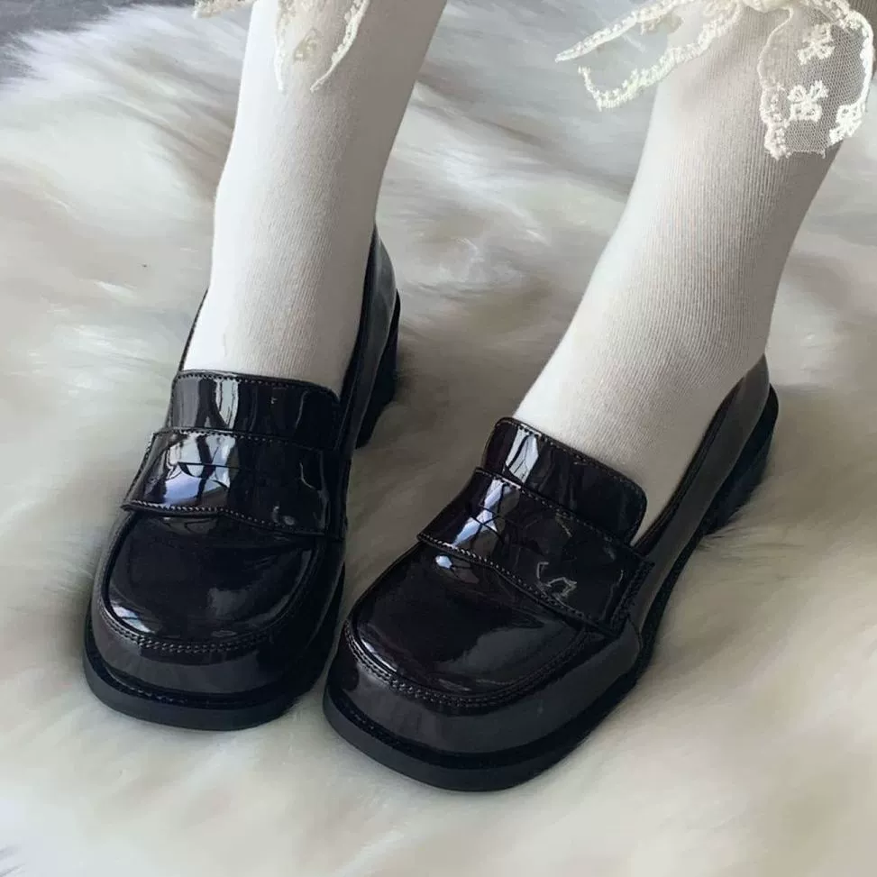 [2,2 тыс. подписчиков] Оригинальные туфли в форме униформы/лакированная кожа с круглым носком JK School Supply Маленькие кожаные туфли Неглубокие туфли-лодочки в японском стиле