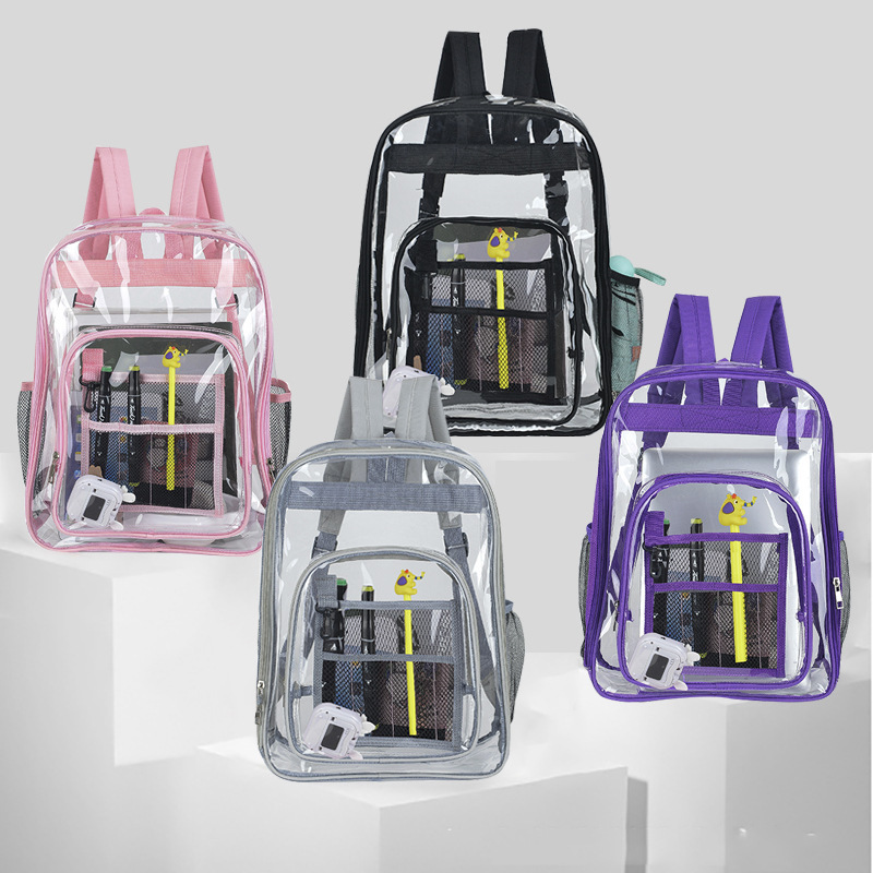 Transparent Backpack Female High School Student School Bag Male Large Capacity Pvc Dust-Free Jelly Bag Swimming Waterproof Backpack Transparent Backpack Female High School Student School Bag Male Large Capacity Pvc Dust-Free Jelly Bag Swimming Waterproof Backpack