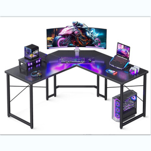 L-shaped gaming table with gaming table, simple corner table for the office, computer desk, writing desk