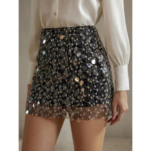 D 51542 Sequin A line hip skirt ��Ƭ A �ְ���ȹ�羳����