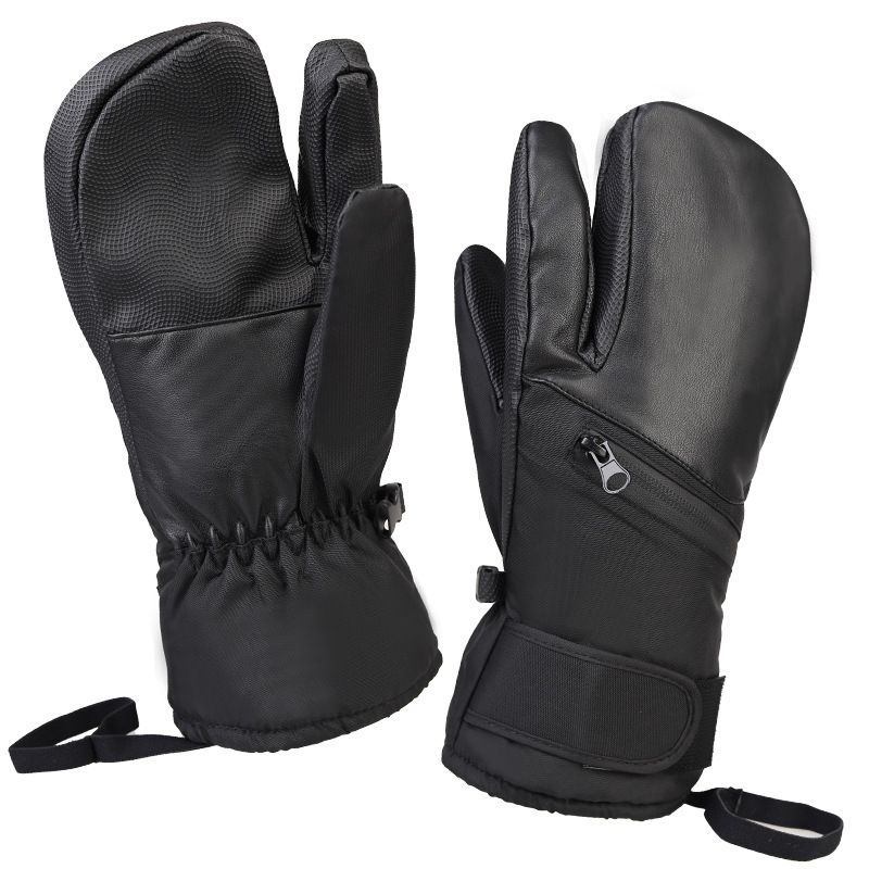 Invierno con bolsa impermeable, hombre y mujer, esquí de monopatín de invierno, calor, desgaste, ciclismo antideslizante, viento, frío, impermeable y guante de dedo