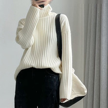 高领慵懒韩国厚实保暖堆堆领女式毛衣高领宽松高品质打底针织上衣