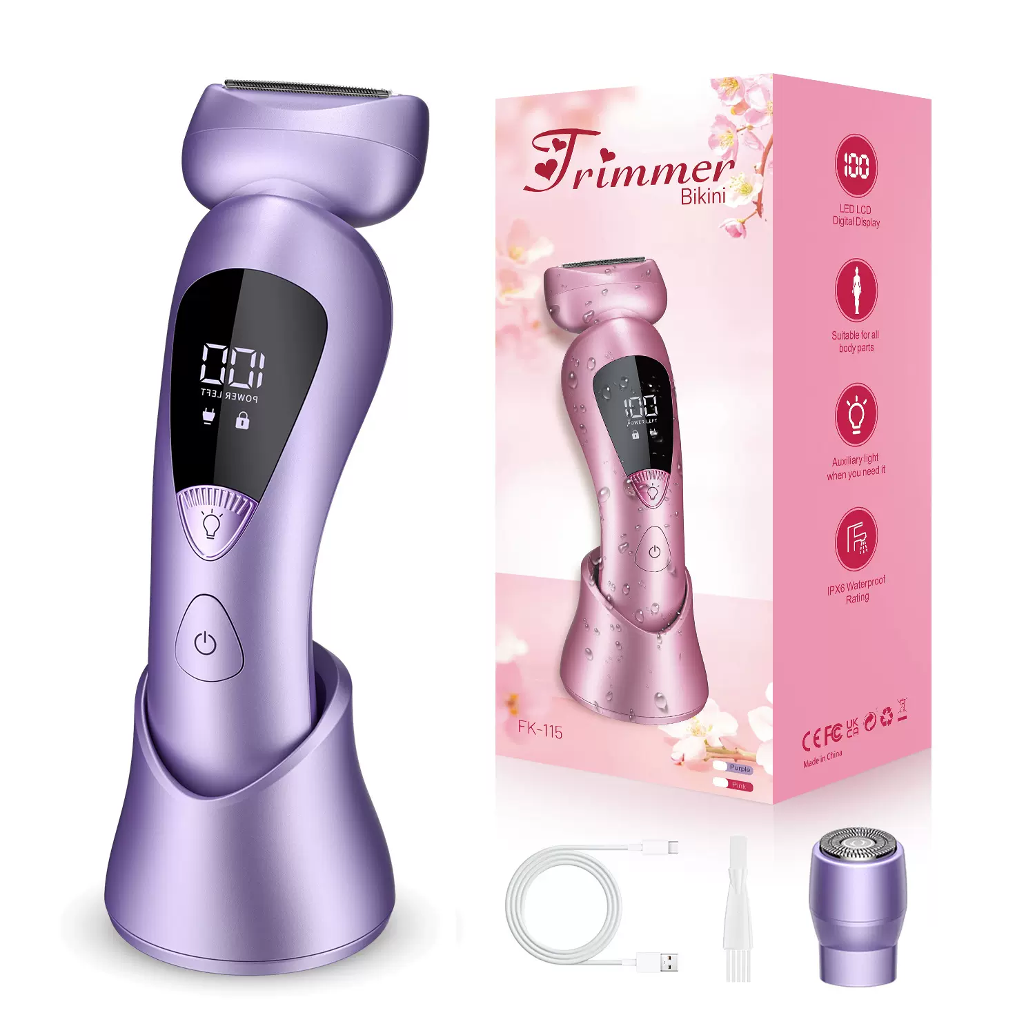 电动刮毛刀女士专用腋毛剃毛器私密处便携脱毛无痛全身适用定制