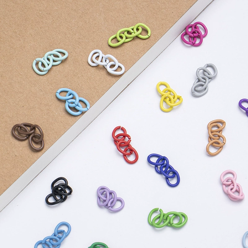 Красочная краска, четырехсекционная цепочка для ключей, хвостовая цепочка, удлинительная цепочка, ювелирные аксессуары «сделай сам», железная цепочка, брелок для ключей, подвесная цепочка