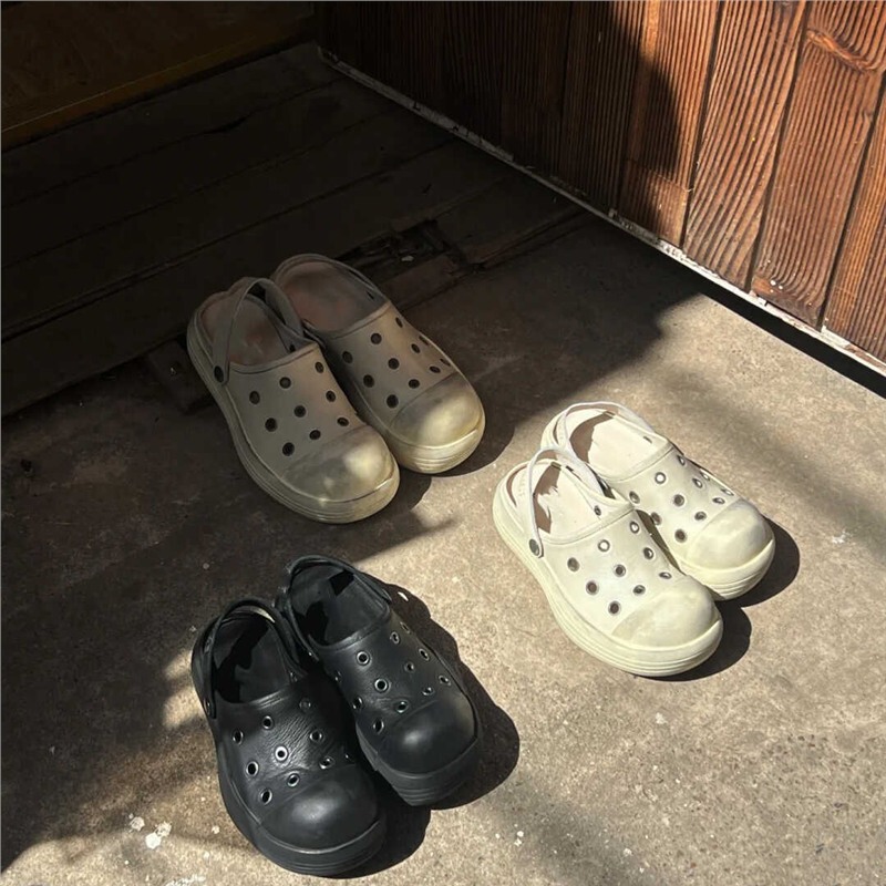 Mickey Big-Toe Shoes, Distressed Dirty Shoes, Retro Wind Tunnel Shoes, Sandals, Summer Slippers, Casual Thick-Soled Toe-Cap Sandals