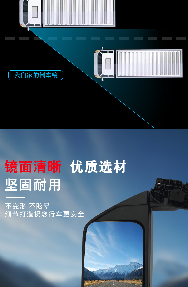 Rearview Mirror Suitable for Ford European Heavy-Duty Trucks Ford Jc46-17683-Bbyzcqn/Jc46-17682-B