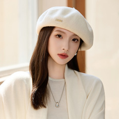 韩版秋冬季帽子女款高级感气质百搭贝雷帽复古大头围显脸小保暖帽