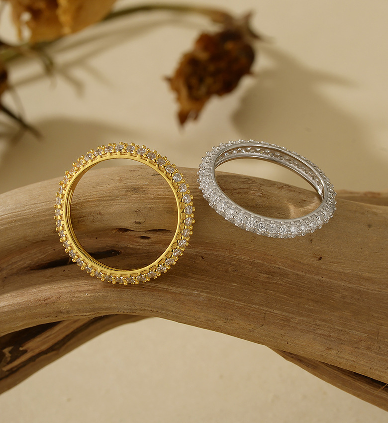 3g Weight 18K Gold Plated Plating Material 925 Sterling Silver Geometric 18K Gold Plated Rings