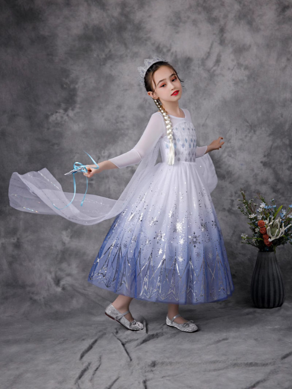 エルサプリンセスドレスアナと雪の女王 2 女の子エルサドレス夏子供スカート服エルサ服女性|undefined