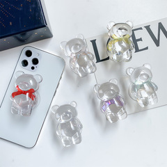 Korean INS bow bear phone airbag stand transparent niche minimalist creative desk lazy support stand