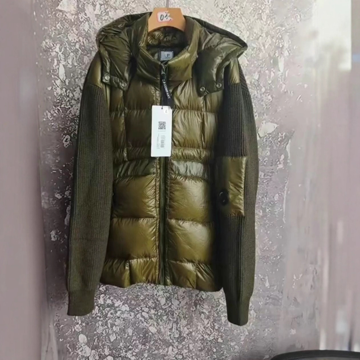 25 Cross-Border Winter Cp Knitted Splicing Wool down Jacket Men's Trendy Brand Hooded White Duck down Thickeneded down Jacket