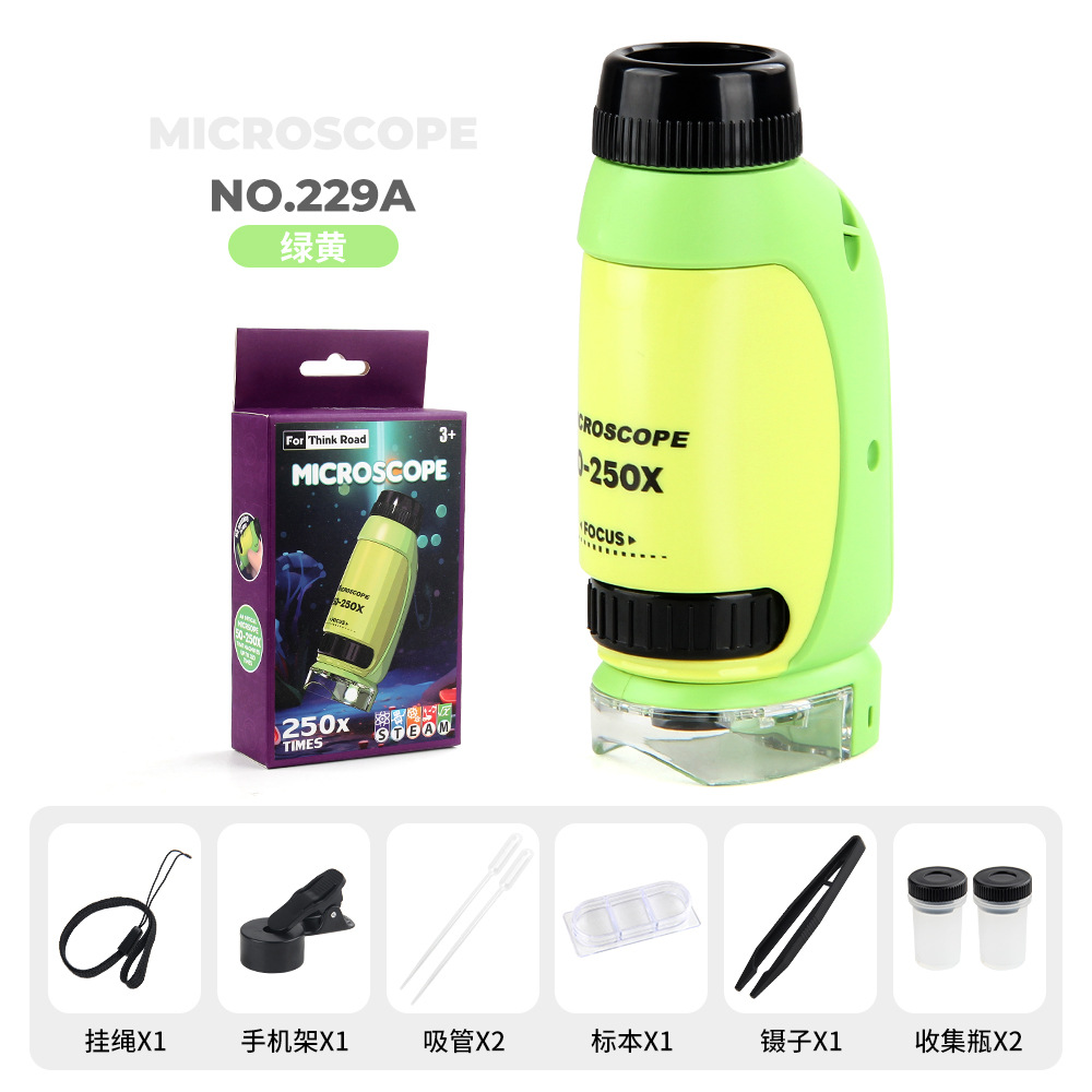 229A microscopio de mano amarillo verde 115g