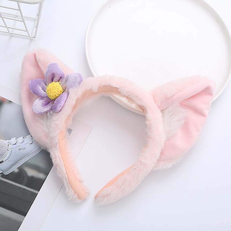 新款星黛露發箍毛絨兔耳朵頭箍頭繩女洗臉玲娜貝兒小洗臉發箍頭飾