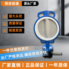 跨境涡轮四氟对夹蝶阀D371F4 - 16Q化工防腐流体控制水处理阀门