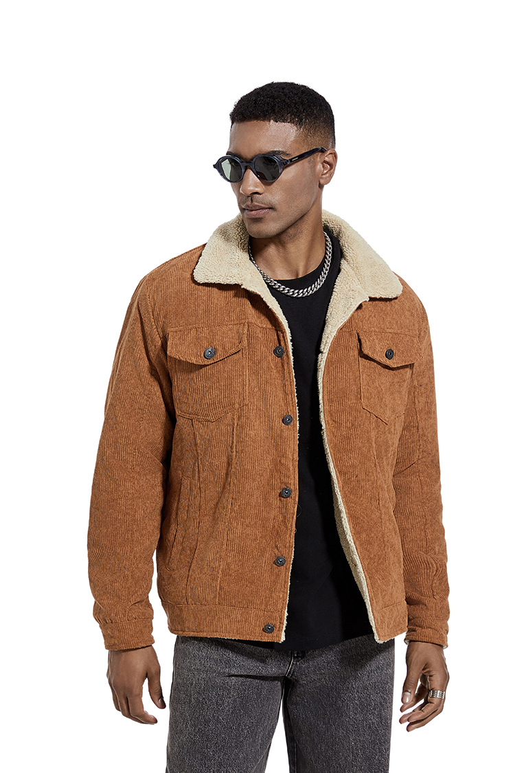Men's Corduroy Jacket Slim Fit Winter Outerwear For Men_voghion.com