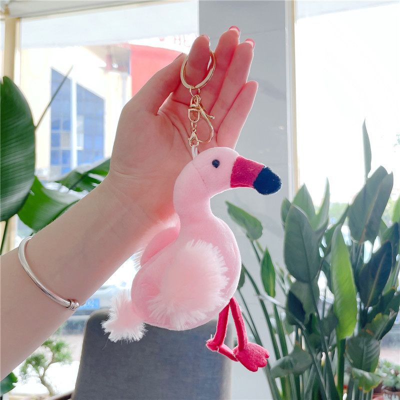 Cute Animal Flamingo Pp Cotton Women's Bag Pendant Keychain display picture 2