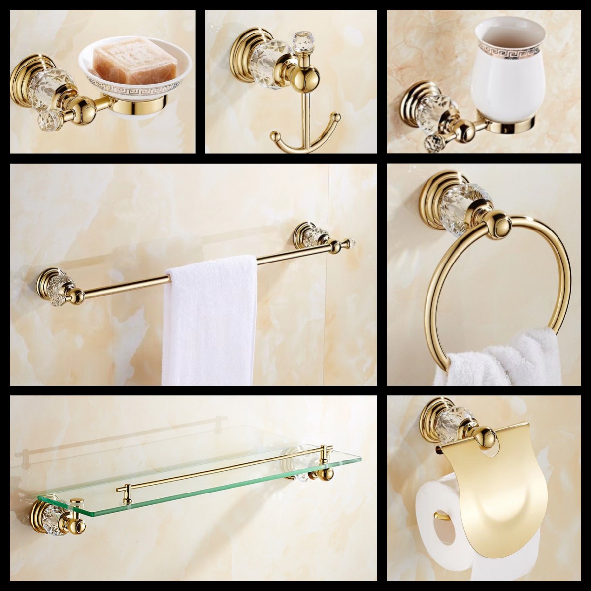 European Stainless Steel Towel Rack Bathroom Towel Bar Hanging Rod Bathroom Hardware Pendant Set Bathroom Storage Rack