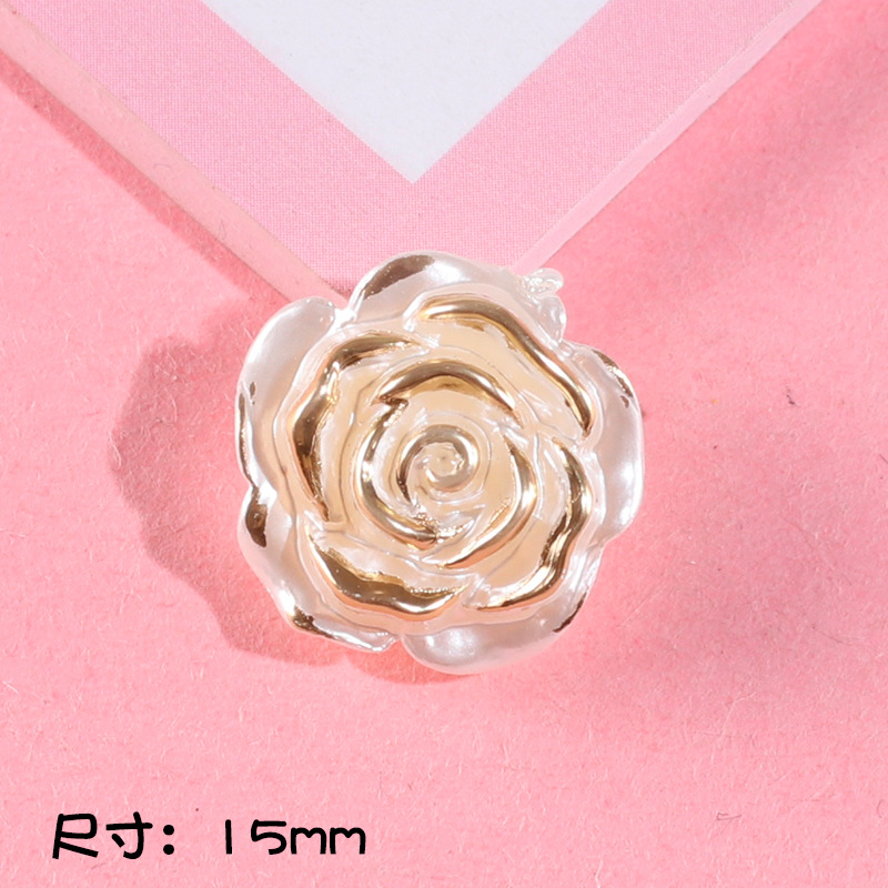 Perla grado borde dorado Borde de plata Rosa crema pegamento teléfono caso DIY material hecho a mano decoración creativa