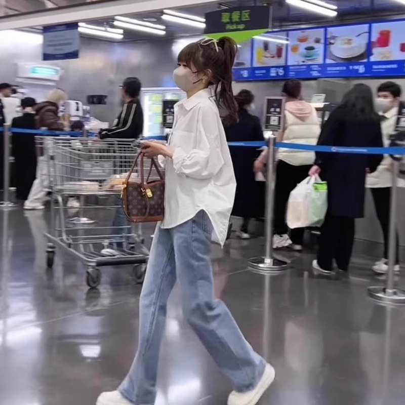White Shirt for Petite Women, Layered Style, Spring and Autumn 2026 New Design, Niche, High-End, Loose Casual Shirt White Shirt for Petite Women, Layered Style, Spring and Autumn 2026 New Design, Niche, High-End, Loose Casual Shirt