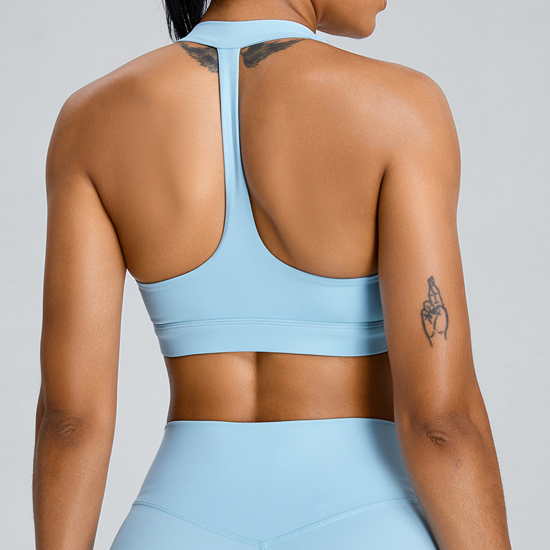 Nuevo chaleco de yoga transfronterizo, ropa interior deportiva trasera de belleza para mujer, ropa de fitness al aire libre para correr de alta intensidad a prueba de golpes