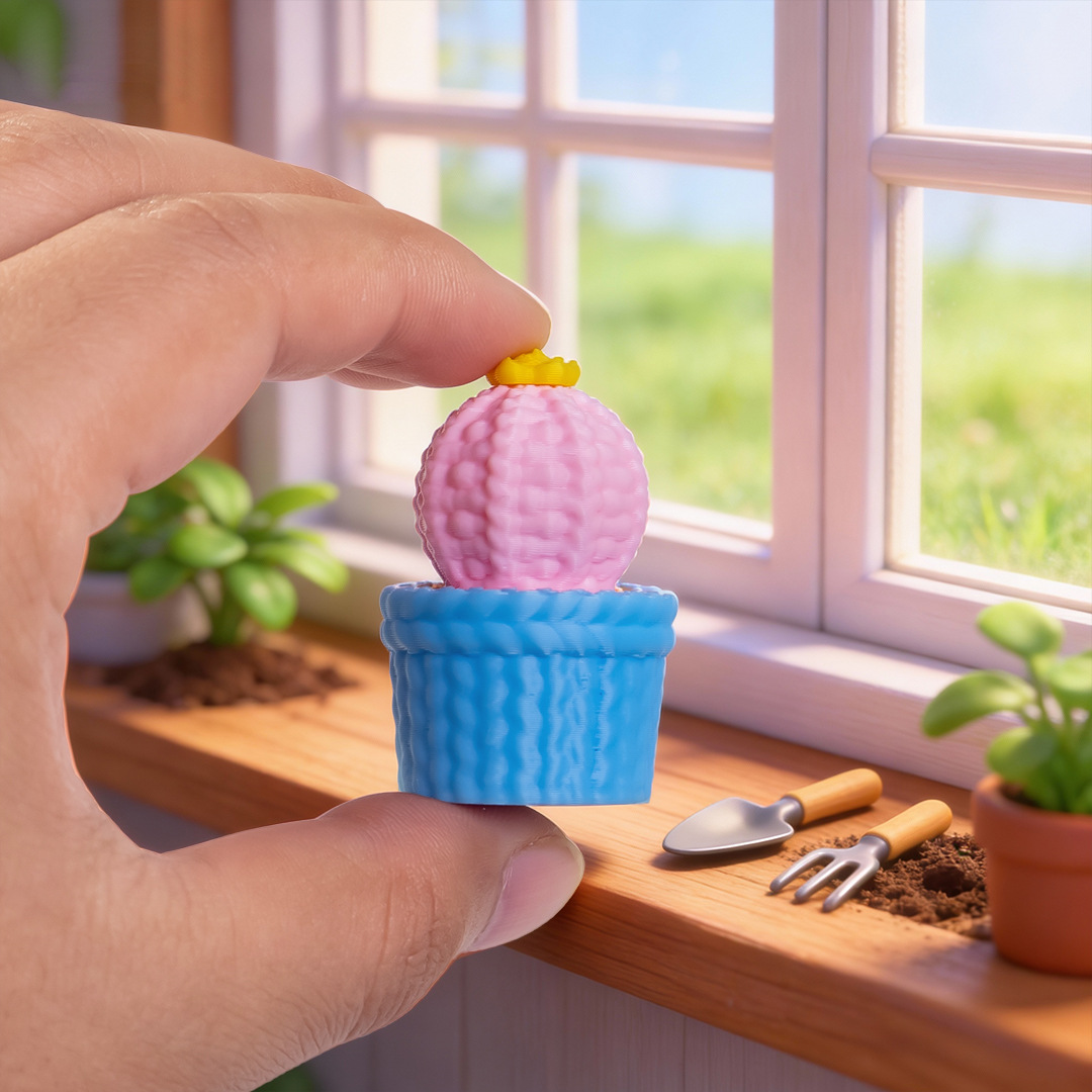 High-Appearance Value Car Interior Knitted Resin Craft Accessories, Cactus Gardening Desktop Decoration Trendy Small Ornaments 4