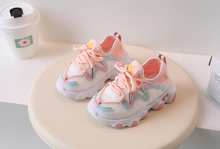 Sport per bambini Primavera e autunno Nuova suola morbida super leggera Maglia traspirante per ragazza casual Piccola bianca per imparare a camminare_voghion.com