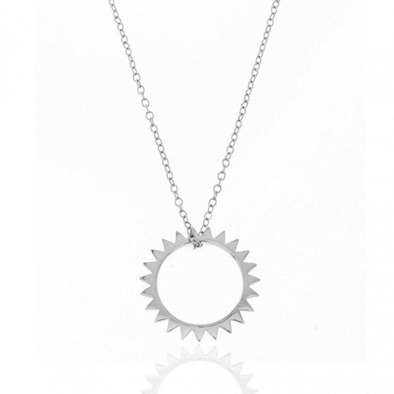 Fashion S925 Silver Sun Copper Pendant Necklace display picture 4