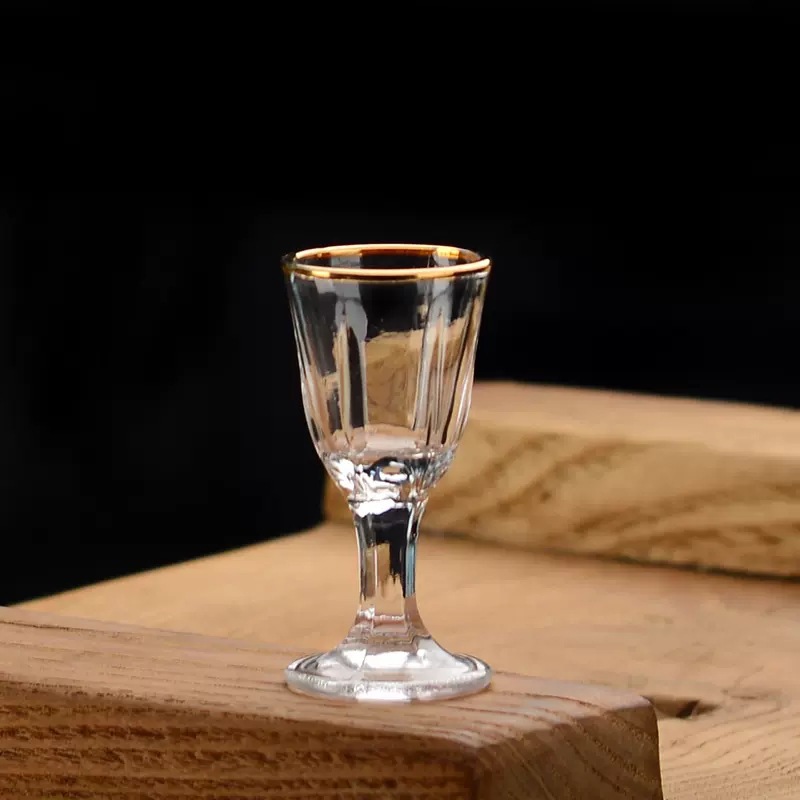 Taza de vino china casera de alta calidad, copa de vidrio de cristal, copas de vino de oro de Phnom Penh