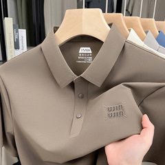 夏の新型氷糸半袖男tシャツ無痕ナイロン冷温感ビジネス高級感男性tシャツ夏