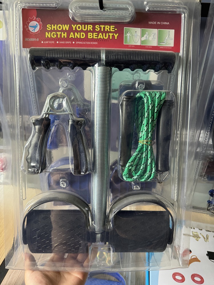 Nuevo tipo de dedo de resorte de agarre de resorte de tensión de salto de cuerda conjunto de equipos deportivos cartera de productos de fitness