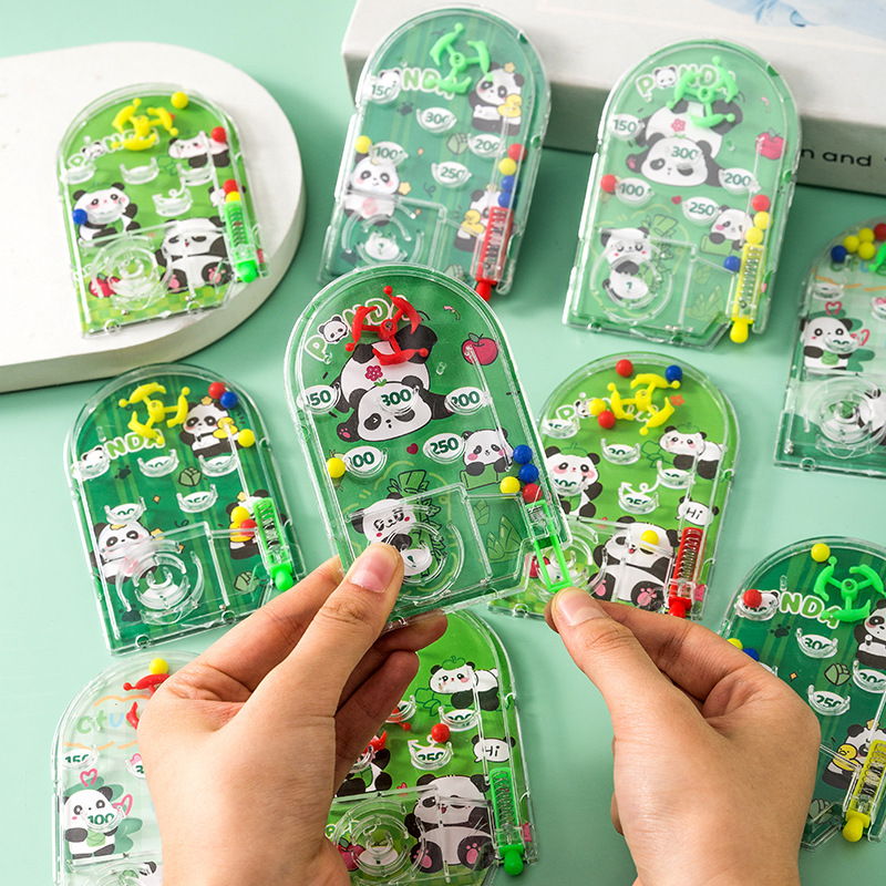 Student Educational Pinball Maze Mini Pinball Disc Panda Ejection Handheld Pinball Disc Children's Reward Toy Gift