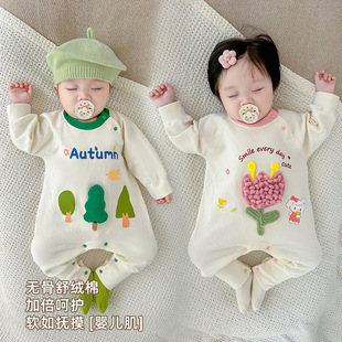 Baby's jumpsuit infant fashion doll velvet cotton-padded crawling suit baby doll cute nifty skin-friendly crawling suit trendy