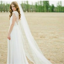 外贸女士单层结婚头纱新娘简单头纱白色象牙色主婚纱配饰带发梳