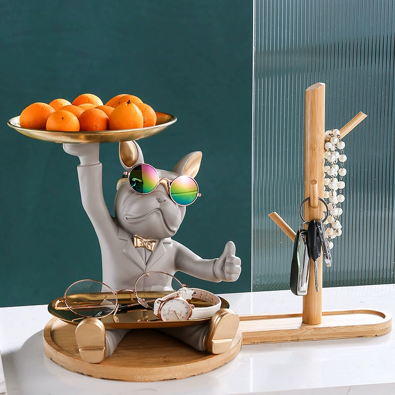 Смола собака украшение свет Роскошная Прихожая хранение ключей украшение креативная мода игра подарок на новоселье