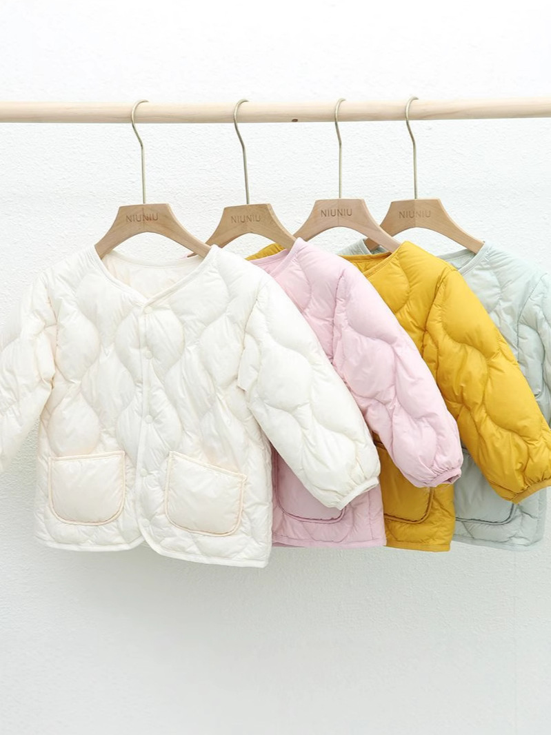 Chaqueta de plumón ligera para niños niñas niños bebés uniformes escolares calientes de otoño y invierno chaqueta interior ligera