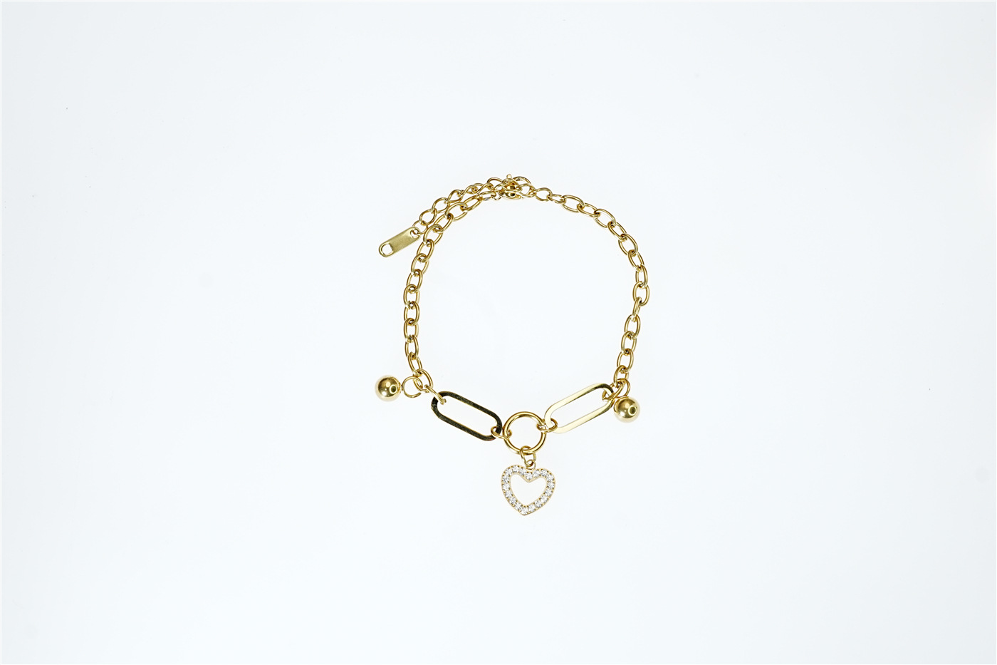 cable chain Chain Type 1 Piece Quantity Classic Style Heart Shape Titanium Steel Cable Chain Bracelets In Bulk
