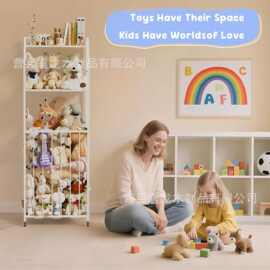 跨境大型毛绒玩具收纳推车娃娃收纳车带刹车轮的超大填充玩具架