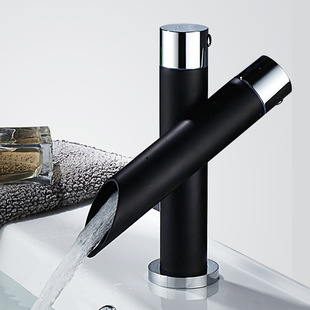 Foreign trade creative black faucet bathroom basin faucet copper bathroom faucet hot and cold wash basin basin Basin