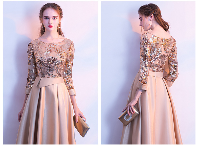 Abito da sera lungo ed elegante da donna vestito da cerimonia fluido_voghion.com