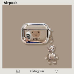 かわいい韓国の熊はairpods4世代の保護カバーを適用します。