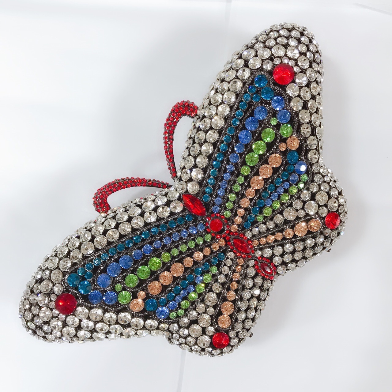 Bolsa de cena de mariposa con diamantes, caja dura hueca con diamantes llenos, bolsa de mano, bolso de fiesta, bolso de cristal, bolso de mujer