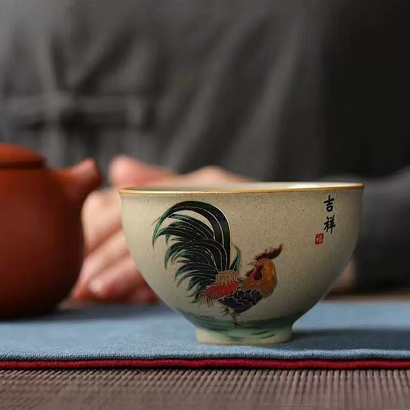 斗彩仿古大明茶具成化功夫茶杯陶瓷品茗杯主人单杯羊脂玉瓷茶盏