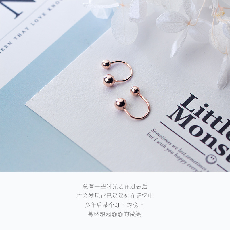 Eloch s925 clip de orejas de plata para mujeres coreanas doradas rosadas clip de orejas de perlas sin agujeros de orejas joyas de orejas dulces E5986