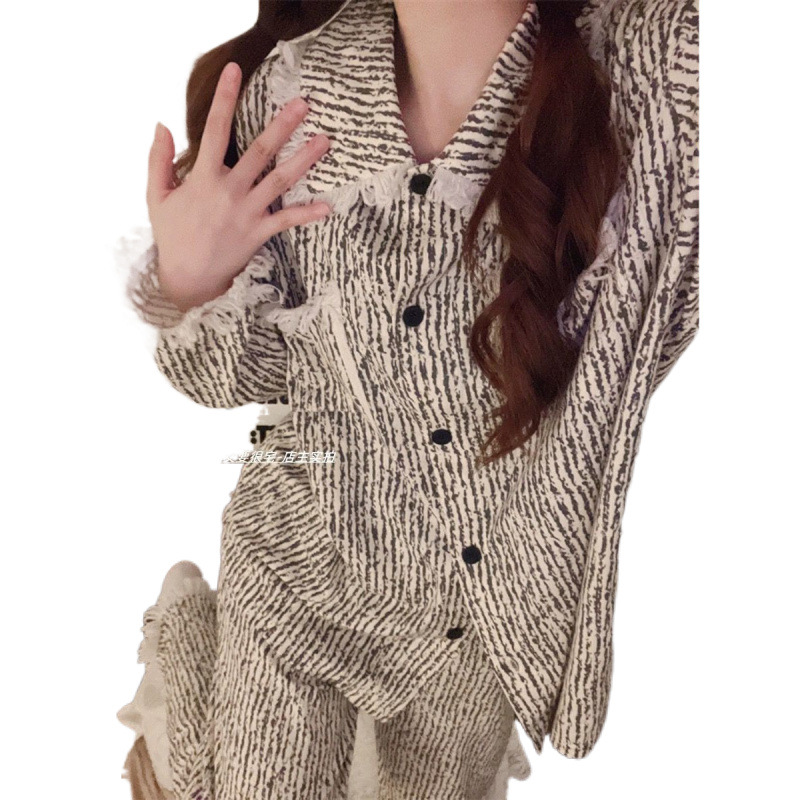 파자마 INS 고가 학생 긴팔 바지 파자마 여성 봄과 가을 새로운 술 홈 옷 정장