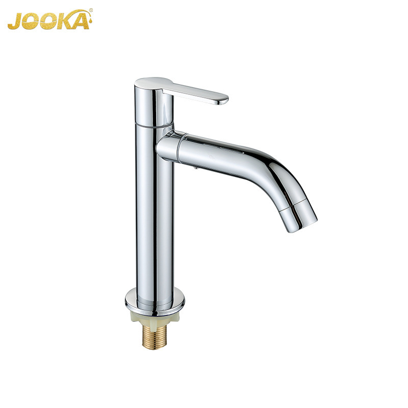 Cross-Border E-Commerce Specializes in Vertical Electroplating 201 Basin Faucet Single Cold Water Outlet for Home Bathroom and Hotel at Affordable Price