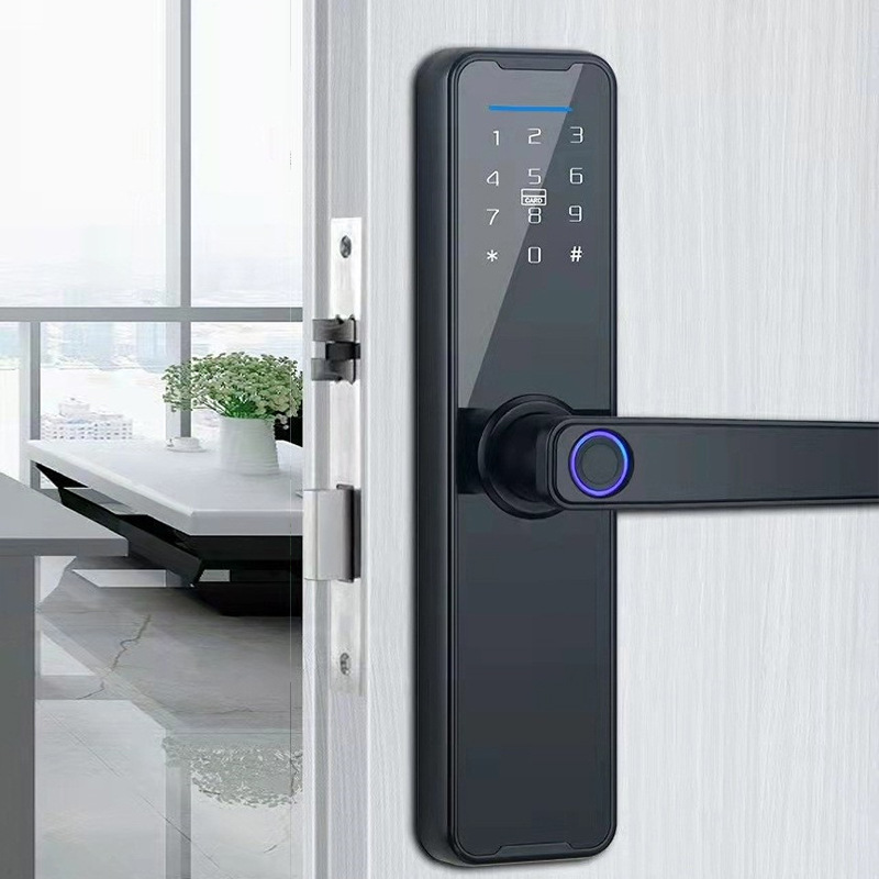 木门密码锁涂鸦WiFi门锁APP指纹刷卡出租房公租房酒店锁感应锁