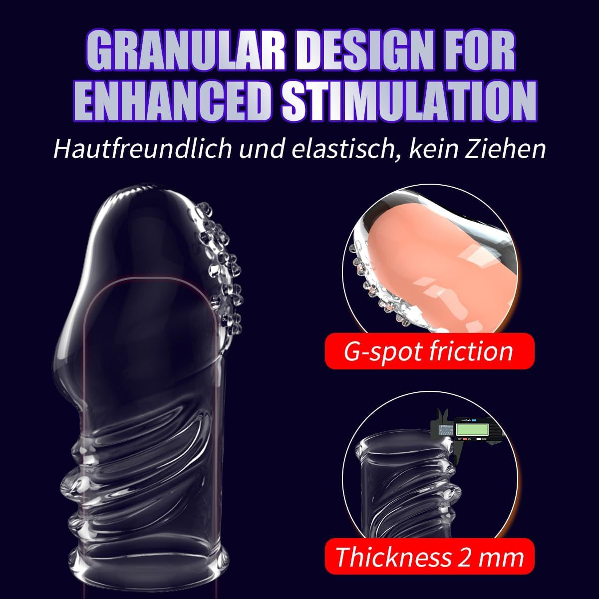 Open and Closed Glans Cover Penis Sleeve Set, TPE Delay Sleeve, 6-Pack — detail image 5